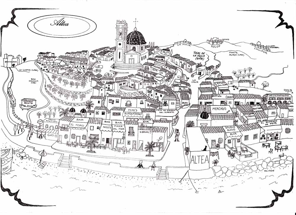 Historic plan of Altea's walled old town