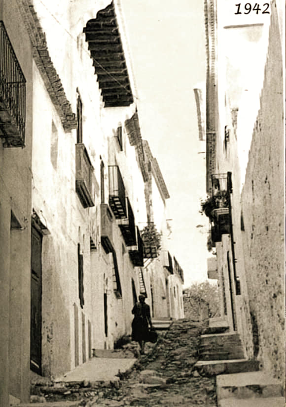 Historic photograph of a street in Altea, dated 1942