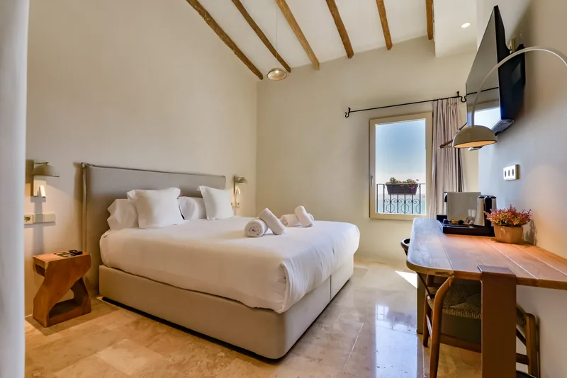 King Sea View bedroom overlooking the Mediterranean at Santa Barbara