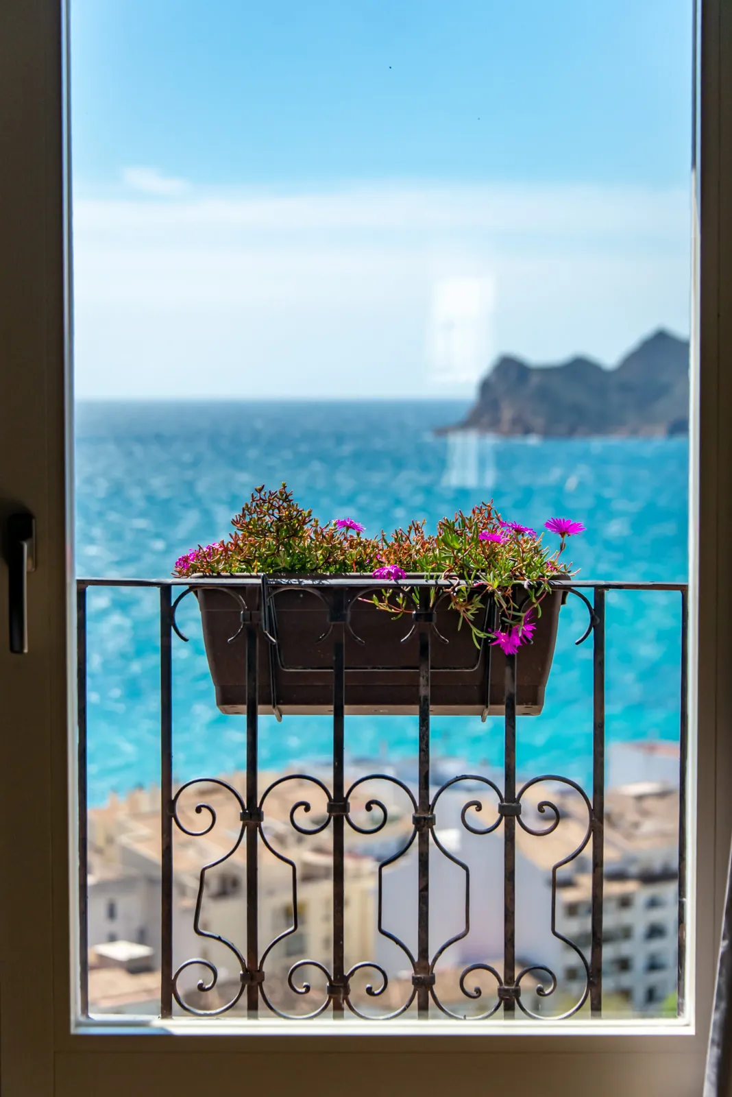 Mediterranean view through the window of a King Sea View room